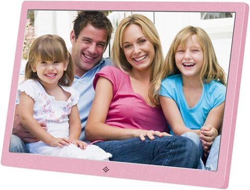 L.Ban Digital Photo Frame 15 Inch Metal Electronic Picture Frame USB Sd/Sdhc. Mp3 / Mp4 Player Support Clock & Calendar Function Gift Rosegold (Rosegold) in Kuwait