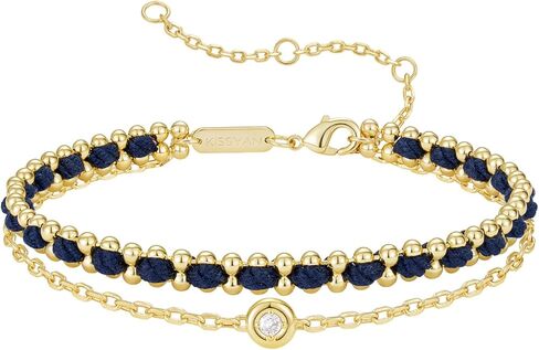 KissYan Gold Bracelet for Women, Adjustable Sports String Bracelet, 14K Gold Plated Colorful Rope Stackable Bracelet, Athletic Beach Handmade Jewelry Gift in Saudi Arabia