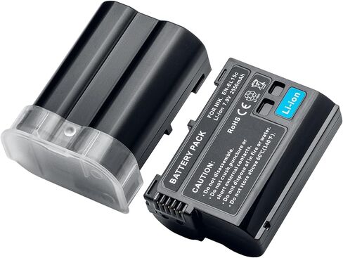 حزمة بطارية EN-EL15، عبوتان من بطاريات ليثيوم أيون بديلة EN-EL15 EN EL15a قابلة لإعادة الشحن لكاميرات Nikon D7500، D7200، D7100، D7000، D850، D750، D500، D810a، D810، D800e، D800، D610، D600 in Kuwait