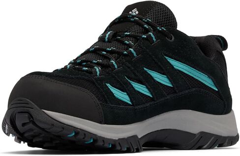 Columbia Women's Crestwood Waterproof Low Rise Trekking and Hiking Shoes, Black Teal, 9.5 in Saudi Arabia