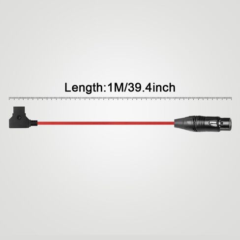 كابلات ألفين فائقة المرونة من D-Tap إلى XLR 4 Pin أنثى كابل طاقة مضفر لسوني فينيسيا|F5|F55|SXS، كاميرا باناسونيك فاريكام، شاشة TVlogic LVM-170A، 1 متر|39.4 بوصة، أحمر in Saudi Arabia