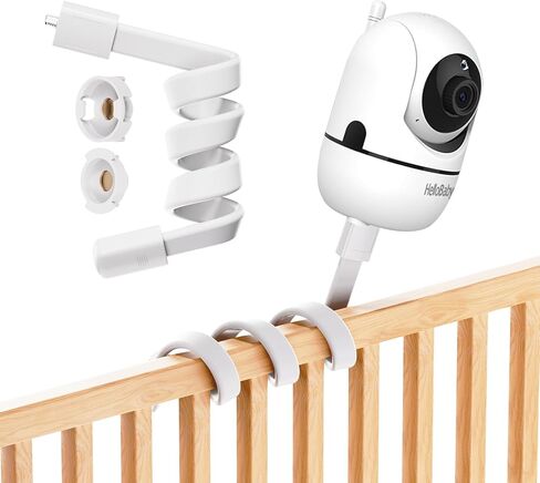 حامل مرن لمراقبة الأطفال متوافق مع شاشة HelloBaby HB6550 / HB65 / HB66 / HB248، حامل كاميرا Hello Baby مقاس 15.7 بوصة، حامل كاميرا الطفل وحامل شاشة مراقبة الأطفال مع محولين in Saudi Arabia