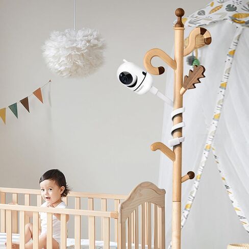 حامل مرن لمراقبة الأطفال متوافق مع شاشة HelloBaby HB6550 / HB65 / HB66 / HB248، حامل كاميرا Hello Baby مقاس 15.7 بوصة، حامل كاميرا الطفل وحامل شاشة مراقبة الأطفال مع محولين in Saudi Arabia
