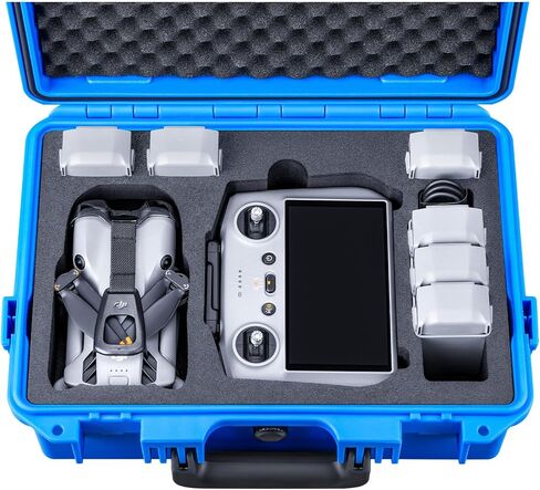 Lykus Titan MM510 Waterproof Hard Case for DJI Mini 5 Pro and RC2/RC-N3, Support up to 7 batteries, Blue [CASE ONLY] in Saudi Arabia