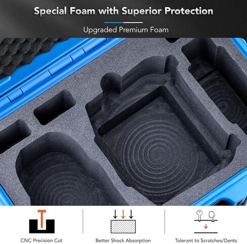 Lykus Titan MM510 Waterproof Hard Case for DJI Mini 5 Pro and RC2/RC-N3, Support up to 7 batteries, Blue [CASE ONLY] in Saudi Arabia