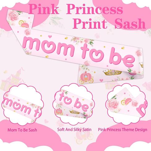 Princess Baby Shower Maternity Sash Pink Princess Mom to Be Maternity Sash A Little Princess Is on the Way Decorations for Pregnant Women Baby Shower Photo Props Party Supplies in Kuwait