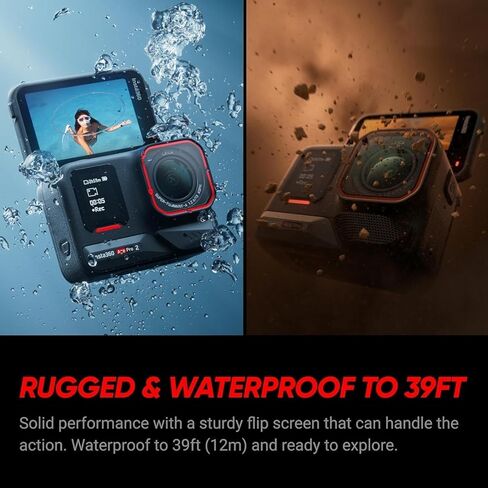 Insta360 Ace Pro 2 Dual Battery +1 Bundle Waterproof 33ft Action Camera Lens 8K Large Dual AI Editing Noise Reduction 1/1.3" Sensor Low Light Flip Up LCD Screen Sports Content (3 Total Batteries) in Saudi Arabia