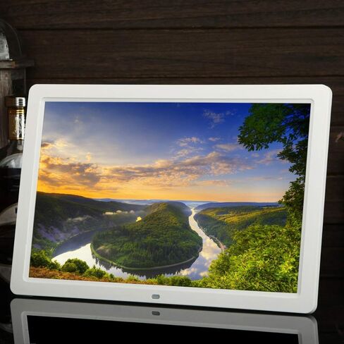 15 Inch Multi-Function Electronic Photo Frame, Wall-Mounted Hd Advertising Player, 1280 × 800 High Resolution Digital Picture Frame (White Color) in Saudi Arabia