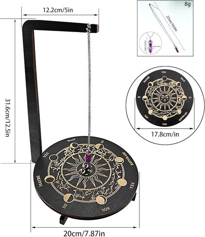 عرض البندول الخشب - حامل حامل الكريستال | موقف عرض المجوهرات | خشب الدوران البلورة | حامل تصميم رائع في غرفة المعيشة ، غرفة اليوغا ، Roo (Lunon) in Kuwait