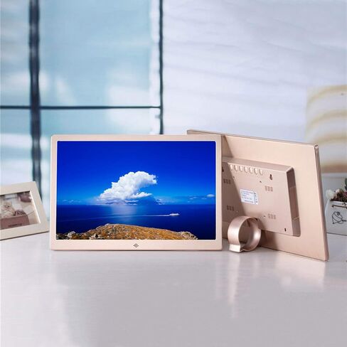 Digital Photo Frames Hd, Resolution 1280 × 800, Support Wall Mount, with Remote Control/User Manual/Bracket/Power Adapter Digital Picture Frame (Gold Color) in Saudi Arabia