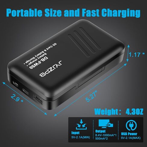 JYJZPB 2 حزمة بطاريات NP-FW50 1300 مللي أمبير وشاحن USB مزدوج لسوني ألفا A6400 ZV-E10 A7II A6100 A7 A6500 A6300 A5100 A7RII A7S A7S2 A7R الكاميرا in Kuwait