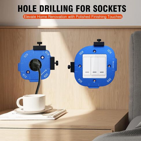 Router Corner Radius Template 2 Pack,with 2 Trim Bit Aluminum Alloy Radius Jig Router Templates,8-in-1 Arc Cutting Guide Set (R10-R50),Use with Router Table,Fits Handheld,Trim,and Table Routers,Blue in Saudi Arabia