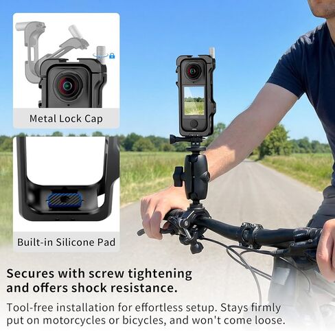 حافظة واقية معدنية من Selens لجهاز Insta360 X4 Air، وInsta 360 X4 Air Accessories إطار من سبائك الألومنيوم مع بناء أقوى، وحوامل توسيع مختلفة، وحامل قابل للطي وغطاء عدسة من السيليكون in Saudi Arabia