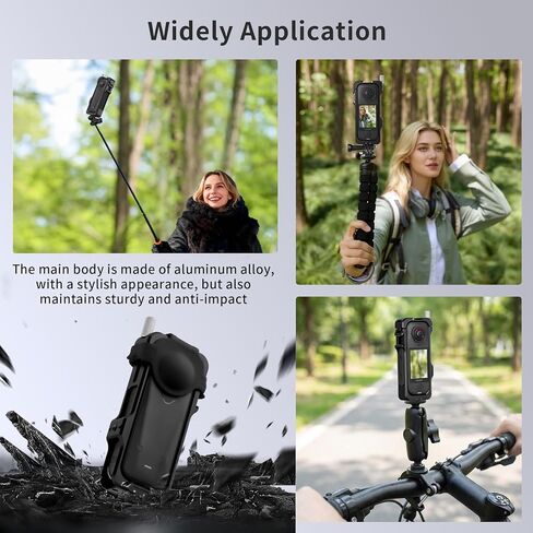 حافظة واقية معدنية من Selens لجهاز Insta360 X4 Air، وInsta 360 X4 Air Accessories إطار من سبائك الألومنيوم مع بناء أقوى، وحوامل توسيع مختلفة، وحامل قابل للطي وغطاء عدسة من السيليكون in Saudi Arabia