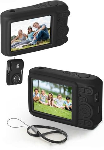 غطاء حافظة من السيليكون للكاميرا متوافق مع Kodak PIXPRO FZ45، جراب ناعم واقٍ بالكامل مضاد للخدش مع حزام يد لجراب الكاميرا الرقمية FZ45، خفيف الوزن، متين، 6 ألوان (أسود) in Kuwait
