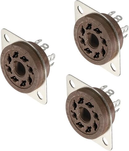 MECCANIXITY 8 Pins PCB Tube Socket Ceramics, Vacuum Tube Protect Tube Pin Socket, Brown Plated Suitable for 12AX7, 12AU7 Tube Pack of 5, 30mm, GZS8-F2 in Saudi Arabia