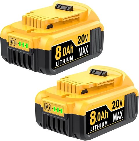 DCB200 8000mAh Replacement for Dewalt 20V Battery Compatible with Dewalt Batteries DCB203 DCB204 DCB207 DCB206 DCB201 DCB205 Cordless Power Tools with LED Indicator 2 Count (2) in Saudi Arabia