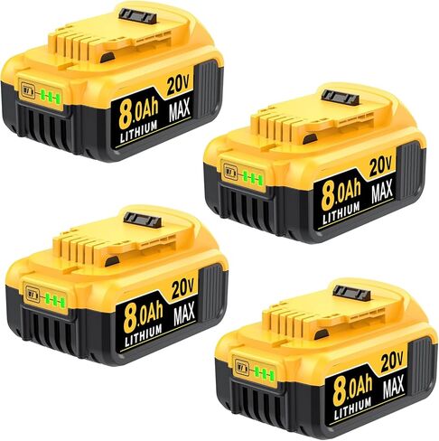 DCB200 8000mAh Replacement for Dewalt 20V Battery Compatible with Dewalt Batteries DCB203 DCB204 DCB207 DCB206 DCB201 DCB205 Cordless Power Tools with LED Indicator 2 Count (2) in Saudi Arabia