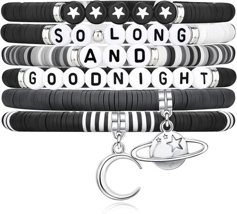 5 PCS punk rock bracelet black Concert Inspired bracelet Jewelry for Fans Party Dress Outfit Merch. in Saudi Arabia