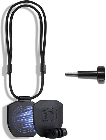 حامل مغناطيسي للرقبة متوافق مع GoPro Hero 13/12/11، لـ Insta360 X5/X4/X3/Ace Pro 2، لكاميرا DJI OSMO Action 5/4/3 Pro Action، حامل تثبيت مع برغي طويل وحبل قابل للتعديل in Kuwait