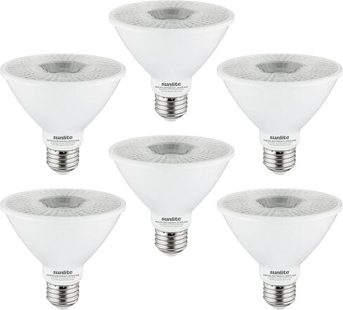 لمبة LED عاكسة من Sunlite PAR30، كشاف كشاف، 9 وات (75 وات =)، 750 لومن، قاعدة E26 متوسطة، 90 CRI، قابلة للتعتيم، استخدام إضاءة المسار الزخرفية، ETL، متوافق مع العنوان 20، بالجملة، 24 حزمة، 30K-أبيض دافئ in Kuwait