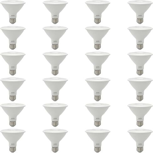 لمبة LED عاكسة من Sunlite PAR30، كشاف كشاف، 9 وات (75 وات =)، 750 لومن، قاعدة E26 متوسطة، 90 CRI، قابلة للتعتيم، استخدام إضاءة المسار الزخرفية، ETL، متوافق مع العنوان 20، بالجملة، 24 حزمة، 30K-أبيض دافئ in Kuwait