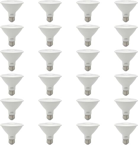 لمبة LED عاكسة من Sunlite PAR30، كشاف كشاف، 9 وات (75 وات =)، 750 لومن، قاعدة E26 متوسطة، 90 CRI، قابلة للتعتيم، استخدام إضاءة المسار الزخرفية، ETL، متوافق مع العنوان 20، بالجملة، 24 حزمة، 30K-أبيض دافئ in Kuwait