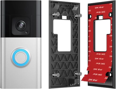Compatible with Ring Battery Doorbell Mount (2024 Release) No-Drill Strong 3M VHB Adhesive Mounting Plate & Screw Kit Renter-Friendly Damage-Free Video Doorbell Holder for Apartments Homes Office in Saudi Arabia