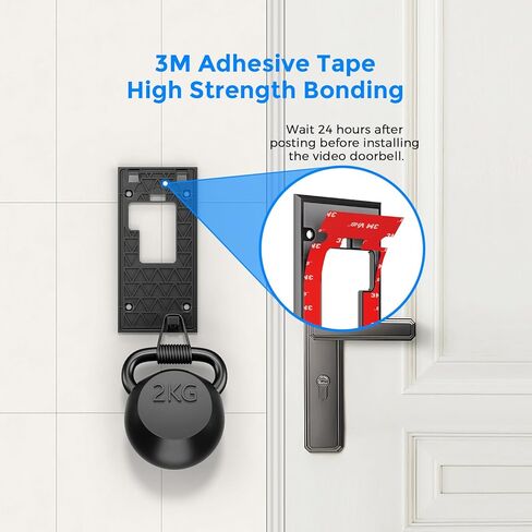 Compatible with Ring Battery Doorbell Mount (2024 Release) No-Drill Strong 3M VHB Adhesive Mounting Plate & Screw Kit Renter-Friendly Damage-Free Video Doorbell Holder for Apartments Homes Office in Saudi Arabia
