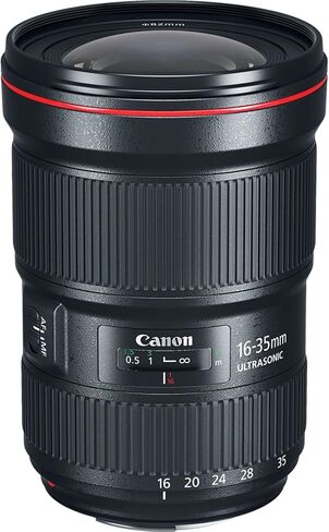 عدسة Canon EF 16-35mm f/2.8L III USM لكاميرات Canon EF-Mount APS-C DSLR + حافظة عدسة + غطاء + فلتر للأشعة فوق البنفسجية + منفاخ غبار + قلم فرشاة مستشعر + حافظة غطاء (حزمة 10 قطع)، أسود (متجدد) in Kuwait