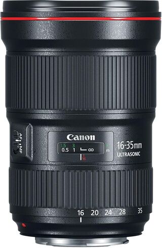 عدسة Canon EF 16-35mm f/2.8L III USM لكاميرات Canon EF-Mount APS-C DSLR + حافظة عدسة + غطاء + فلتر للأشعة فوق البنفسجية + منفاخ غبار + قلم فرشاة مستشعر + حافظة غطاء (حزمة 10 قطع)، أسود (متجدد) in Kuwait