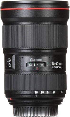 عدسة Canon EF 16-35mm f/2.8L III USM لكاميرات Canon EF-Mount APS-C DSLR + حافظة عدسة + غطاء + فلتر للأشعة فوق البنفسجية + منفاخ غبار + قلم فرشاة مستشعر + حافظة غطاء (حزمة 10 قطع)، أسود (متجدد) in Kuwait