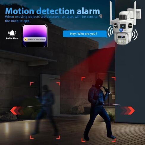 كاميرا Supercam White WiFi عرض 360 درجة 5MP+5MP FHD خارجية للمنزل مع خاصية التحدث في اتجاهين، رؤية ليلية كاملة الألوان، مقاومة للماء، اكتشاف الإنسان بالذكاء الاصطناعي، تدعم بطاقة SD حتى 128 جيجابايت in Saudi Arabia
