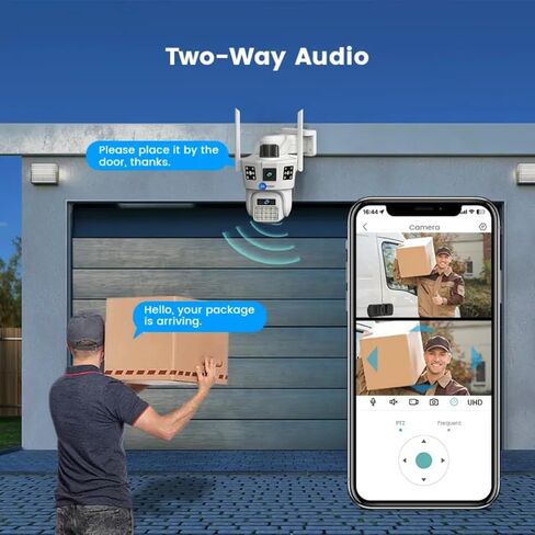 كاميرا Supercam White WiFi عرض 360 درجة 5MP+5MP FHD خارجية للمنزل مع خاصية التحدث في اتجاهين، رؤية ليلية كاملة الألوان، مقاومة للماء، اكتشاف الإنسان بالذكاء الاصطناعي، تدعم بطاقة SD حتى 128 جيجابايت in Saudi Arabia
