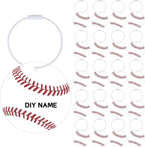 24 Pcs Football Luggage Tags Bulk Football Ball Bag Tags for Travel Suitcase Keychain DIY Accessories 2.8'' PVC Name Labels Number ID Card with Metal Ring for Team Gifts in Saudi Arabia