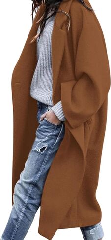 Prettygarden Womens Winter Coats 2025 العصرية طويلة الأكمام من الدرجة الطويلة من طية طية صدر السترات الطويلة ملابس العطلات الضخمة غير الرسمية in Saudi Arabia