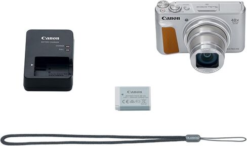 Canon Powershot SX740 HS Digital Camera (Silver) Video Kit with Accessories: LED Video Light, 64GB Memory, Video Stabilizing Bracket, Grip, Software, HDMI, & More (Renewed) in Saudi Arabia