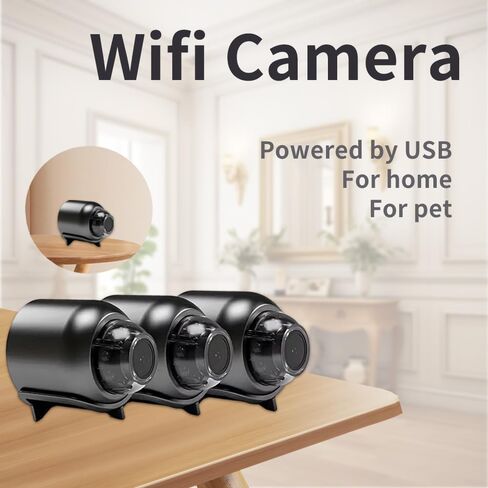 2Pcs Mini WiFi Cameras for Home, Car & Baby Monitoring | Wireless Security Camera with Real-Time Phone Alerts, Indoor/Outdoor Use, USB Powered, No SD Card in Saudi Arabia
