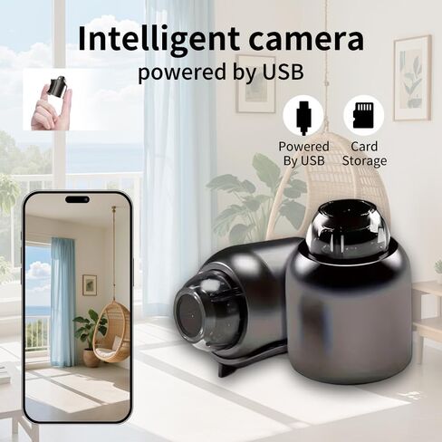 2Pcs Mini WiFi Cameras for Home, Car & Baby Monitoring | Wireless Security Camera with Real-Time Phone Alerts, Indoor/Outdoor Use, USB Powered, No SD Card in Saudi Arabia