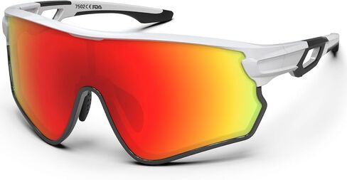 BEACOOL Polarized Sports Sunglasses for Men Women Youth Baseball Fishing Cycling Running Hiking Motorcycle Tac Glasses UV400 (GlossyWhite Grey) in Kuwait