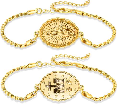 Patron Saint Bracelet For Women Men 925 Sterling Silver Christian Prayer Bracelet Catholic Inspirational Charm Religious Medal Amulet Jewelry Gifts in Kuwait