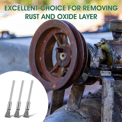 15 Pcs Wire Brush for Drill Extended Cleaning End Brushes Pen Wire Scrub Mandrel Rust Paint Removal Bits Polishing Rotary Tool End Scrub Stainless Steel for Rust Removal Paint Stripping in Saudi Arabia