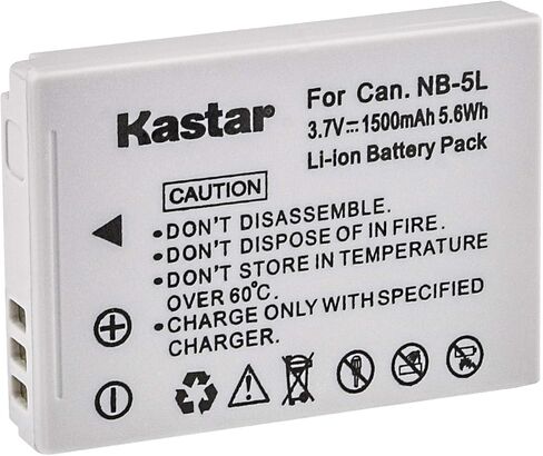 بطارية Kastar NB-5L (4 عبوات) لكاميرات Canon NB-5L، CB-2LXE تعمل مع Canon PowerShot S100، PowerShot S110، PowerShot SD700 IS، PowerShot SD790 IS، PowerShot SD800 IS، PowerShot SD850 IS، PowerShot SD870 IS، PowerShot SD880 IS، PowerShot SD890 إس، باور شوت  in Kuwait