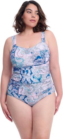 Profile by Gottex Karma Women’s Multi Paisley Print Center Ruched Tankini with Underwire Foam D Cup Bra Swim Essential in Saudi Arabia