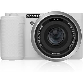كاميرات رقمية ORDRO G730 4K للتصوير الفوتوغرافي | كاميرا تدوين فيديو بدقة 56 ميجابكسل لليوتيوب | كاميرا فيديو بتكبير بصري 12X وشاشة قابلة للطي مقاس 3.2 بوصة بزاوية 270 درجة | كاميرا مدمجة للسفر وبطاقة ذاكرة سعة 64 جيجابايت (أبيض) in Kuwait