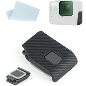 Side Door Cover for GoPro Hero 5 USB Port Protective Cover Replacement for GoPro Hero 5 6 7 Camera Accessories Parts with Lens Protector Film（Diagonal Stripe） in Kuwait