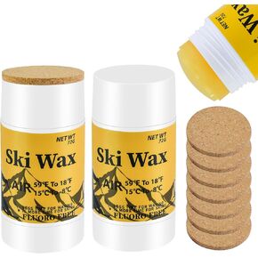 72 جرام من شمع لوح التزلج على الجليد مع 4 قطع من أداة توزيع الفلين، شمع قابل للحمل على الجليد عبر البلاد، شمع على الجليد خالٍ من PFAS، ملحقات مجموعة أدوات شمع التزلج على الجليد للربيع والشتاء ومعظم درجات الحرارة، إزالة الشعر بالشمع بسرعة in Kuwait