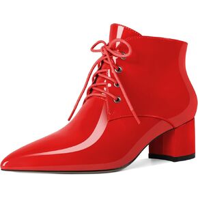 Eldof Women's Booties Low Chunky Heel Ankle Boots Pointed Toe Lace Up Comfortable Walking Boots in Saudi Arabia
