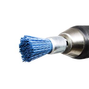 Benchmark Abrasives 3/4" Nylon Wire End Blue Drill Brush, Coarse Grit, 1/4" Drill Shank, Perfect for Rust or Paint Removal Sanding Finishing on Wood, Hard Metals - (Gray) in Kuwait