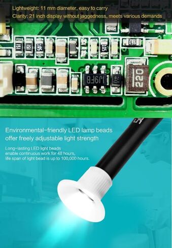 مجهر رقمي محمول USB 500 × 2 ميجابكسل مع حامل، دقة 1600 × 1200، مصباح LED مدمج، مثالي للصور والتقاط الفيديو وقياسه، مثالي للطلاب والهواة in Saudi Arabia